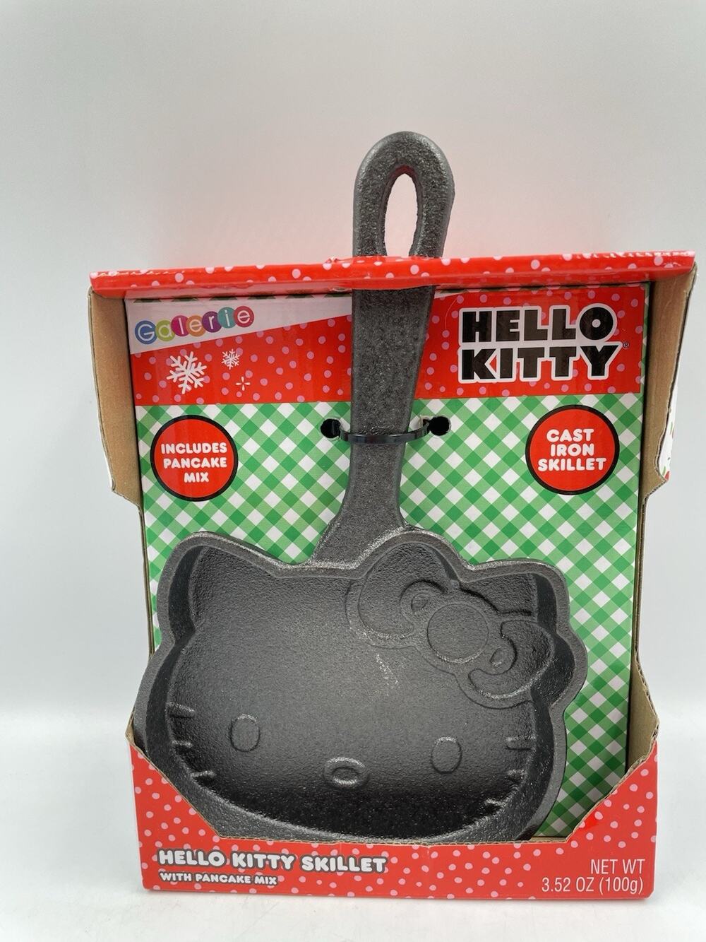 Sanrio Hello Kitty Pancake Cast Iron Skillet Pan with Pancake Mix NEW In Box
